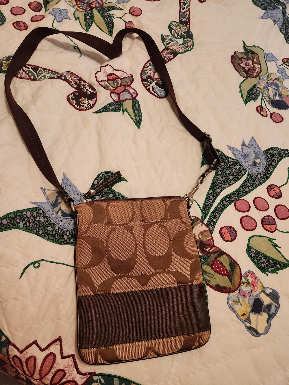 Coach Brown Signature Canvas Crossbody Bag